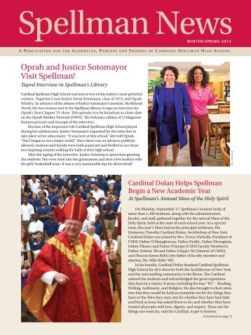 Spellman Newsletter - Cardinal Spellman High School