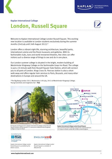 London, Russell Square - Kaplan International Colleges