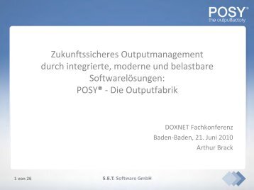 Zukunftssicheres Outputmanagement durch integrierte ... - DOXNET