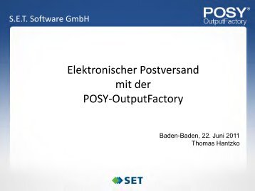 Elektronischer Postversand mit der POSY- OutputFactory - DOXNET