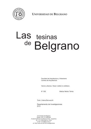 Vacíos urbanos. Hacer visible lo cotidiano. - Universidad de Belgrano