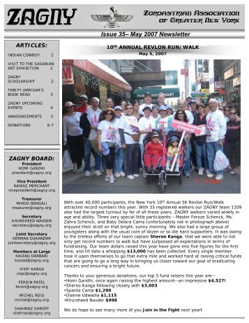 Issue 35– May 2007 Newsletter - ZAGNY