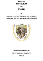 Approved CURRICULUM OF ENGLISH - AWKUM