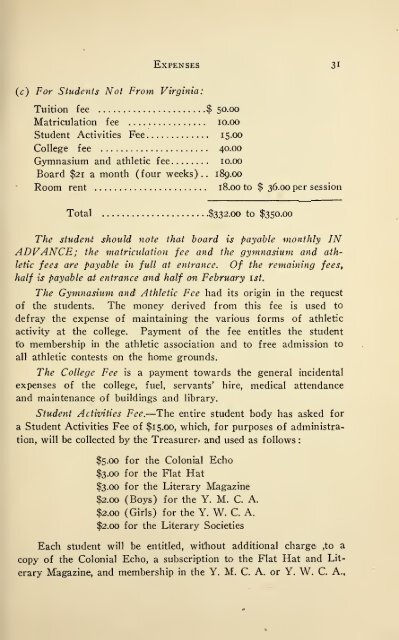 Catalogue Issue, 1920-1921 - The W&M Digital Archive - College of ...