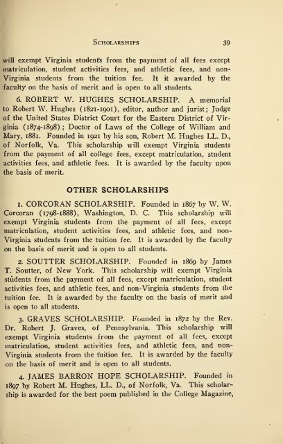 Catalogue Issue, 1920-1921 - The W&M Digital Archive - College of ...