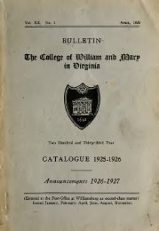 Bulletin of the College of William and Mary in Virginia--Catalogue ...