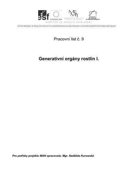 Generativní orgány rostlin I. - gsos