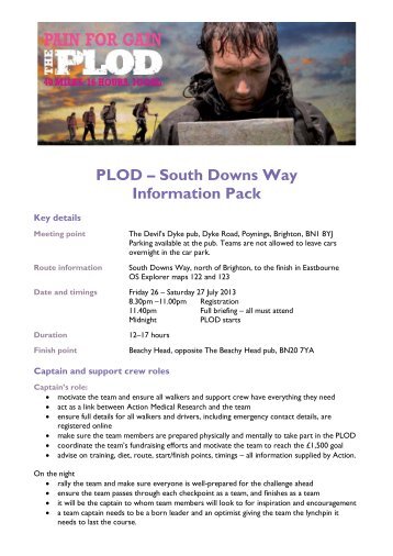PLOD – South Downs Way Information Pack - Action Medical ...