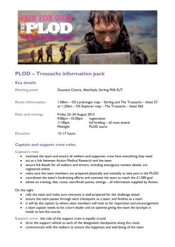 PLOD - Trossachs Information pack 2013 - Action Medical Research