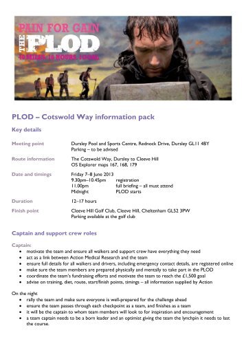 PLOD – Cotswold Way information pack - Action Medical Research