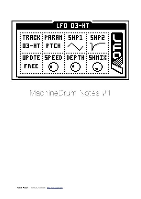 MachineDrum Notes #1 - Ruin & Wesen
