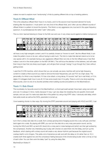 MachineDrum Notes #1 - Ruin & Wesen