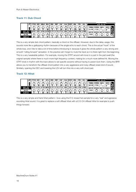 MachineDrum Notes #1 - Ruin & Wesen