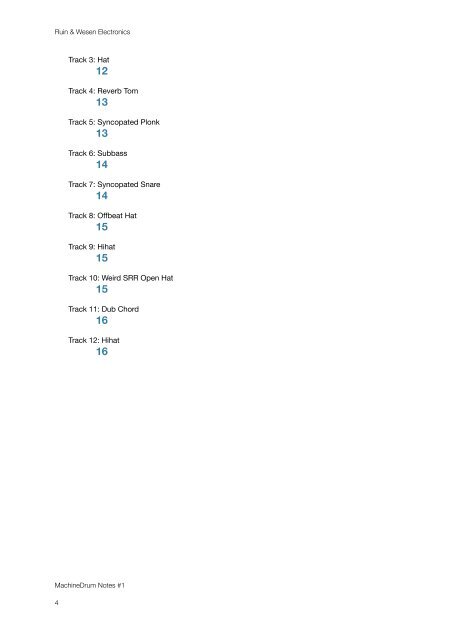 MachineDrum Notes #1 - Ruin & Wesen