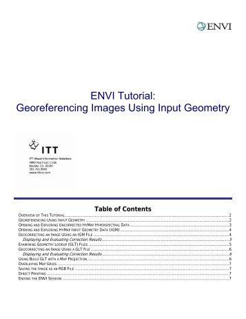 ENVI Tutorial: Georeferencing Images Using Input Geometry
