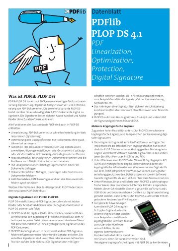 PDFlib PLOP DS Datenblatt