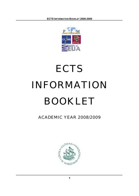 ects information booklet - Szkoła Główna Handlowa w Warszawie