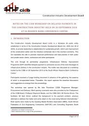 Notes on the cidb workshop on delayed payments - Construction ...