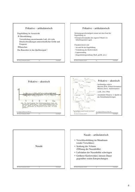 1 IPA, Praat & Transkription Grundschallformen Grundschallformen ...