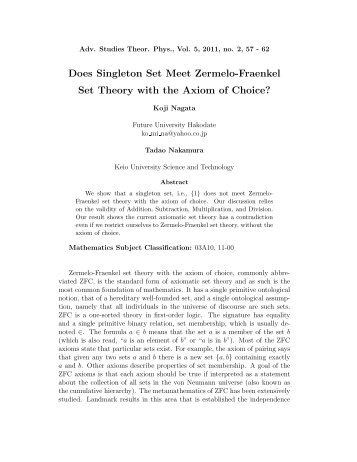 Does Singleton Set Meet Zermelo-Fraenkel Set Theory with the ...