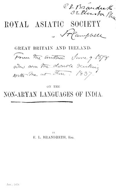 On the non-Aryan languages of India