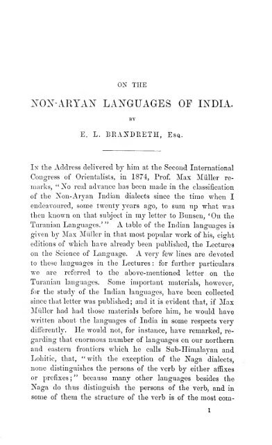 On the non-Aryan languages of India