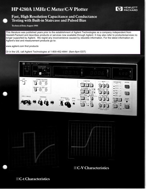 HP 4280A 1MHz C Meter / C-V Plotter - TekNet Electronics