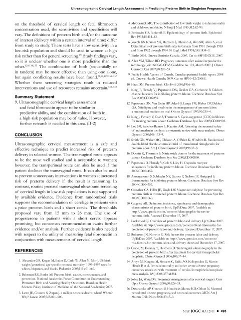 Ultrasonographic Cervical Length Assessment in Predicting ... - SOGC