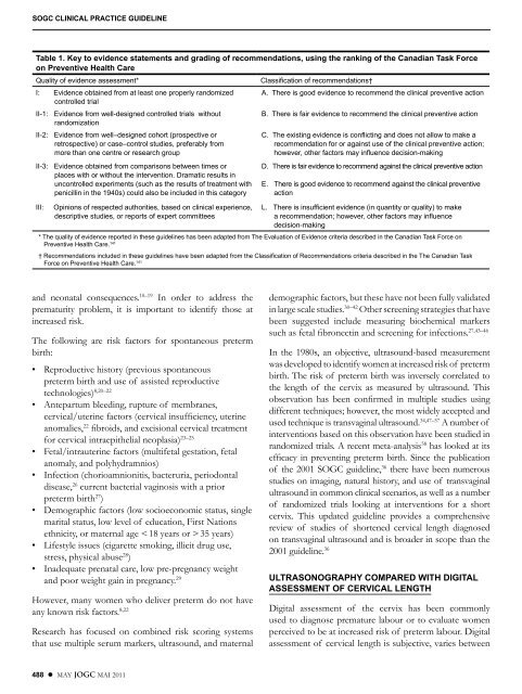 Ultrasonographic Cervical Length Assessment in Predicting ... - SOGC