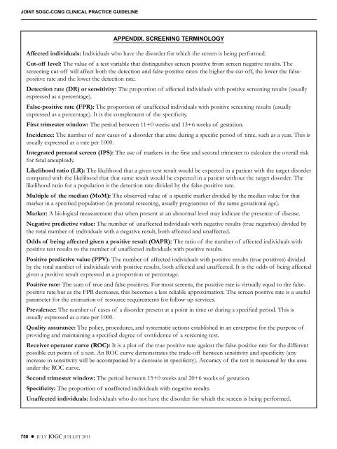 Prenatal Screening for Fetal Aneuploidy in Singleton ... - SOGC