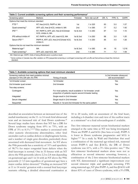 Prenatal Screening for Fetal Aneuploidy in Singleton ... - SOGC