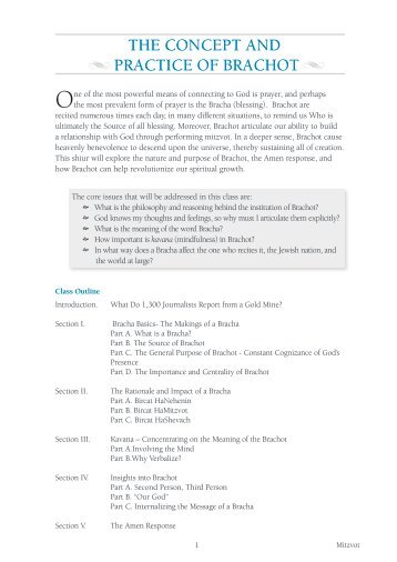 The Concept and Practice of Brachot.pdf - Morasha Syllabus