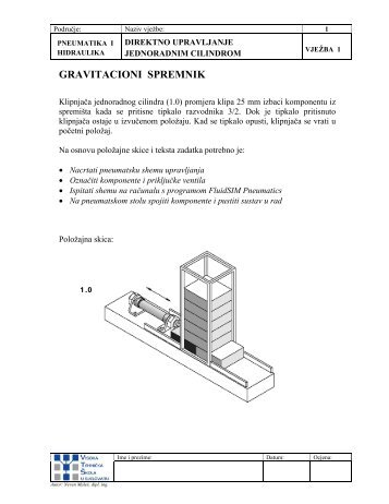 Na pneumatskom stolu spojiti komponente i pustiti sustav u rad