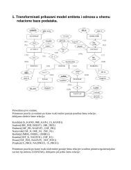 1. Transformisati prikazani model entiteta i odnosa u shemu ...
