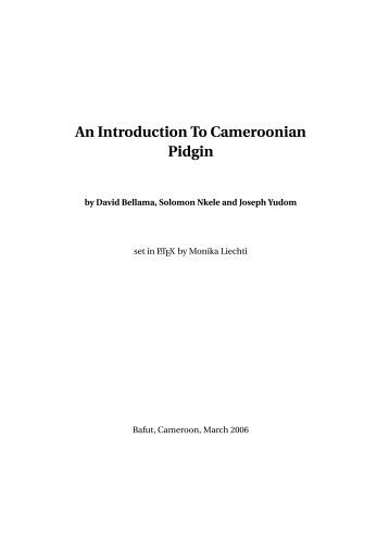 An Introduction To Cameroonian Pidgin