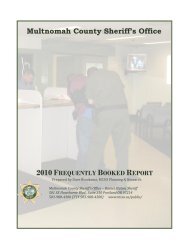 2010 Frequently Booked Report - Multnomah County Sheriff's Office