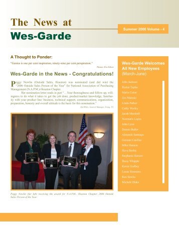 The News at - Wes-Garde Components