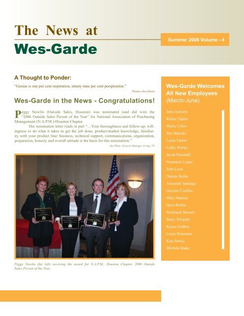 The News at - Wes-Garde Components