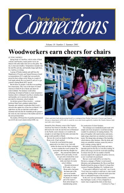 Woodworkers earn cheers for chairs - Purdue Agriculture - Purdue ...