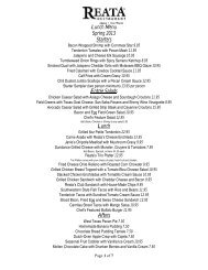 Lunch Menu Spring 2013 Starters Entrée Salads Lunch Afters