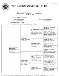 Research Pedigree Dainty Dachshunds