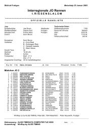 Interregionale JO Rennen 1. RIESENSLALOM - Regiocom