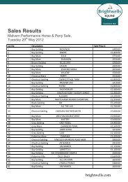 Sales Results - Brightwells