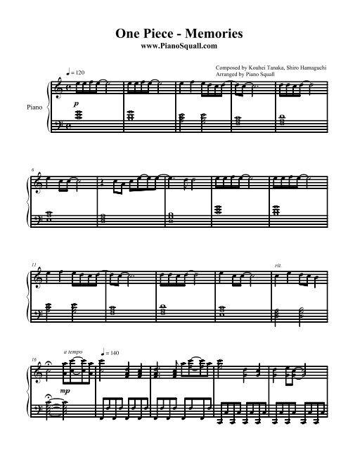 One Piece Memories Piano Squall