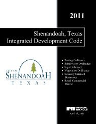Shenandoah, Texas Chapter 102, Zoning Ordinance - E-Gov Link