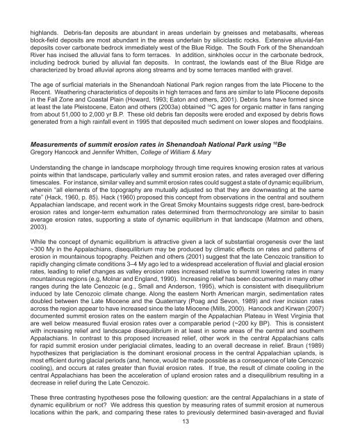 Geology of the Shenandoah National Park Region - Csmres Jmu ...