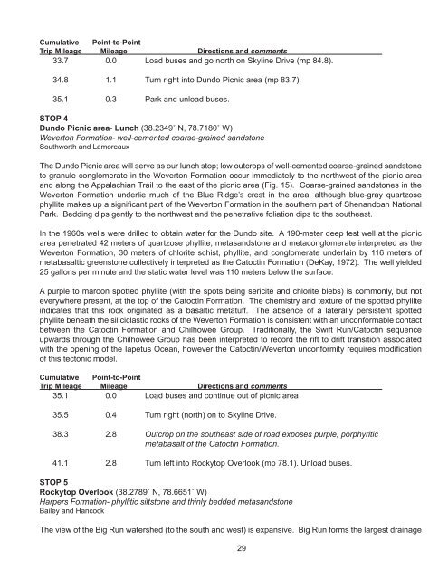 Geology of the Shenandoah National Park Region - Csmres Jmu ...