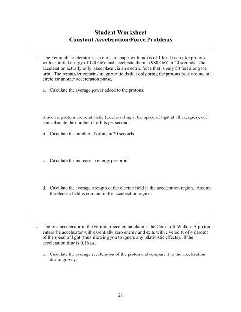 Teaching Modern Physics - QuarkNet - Fermilab