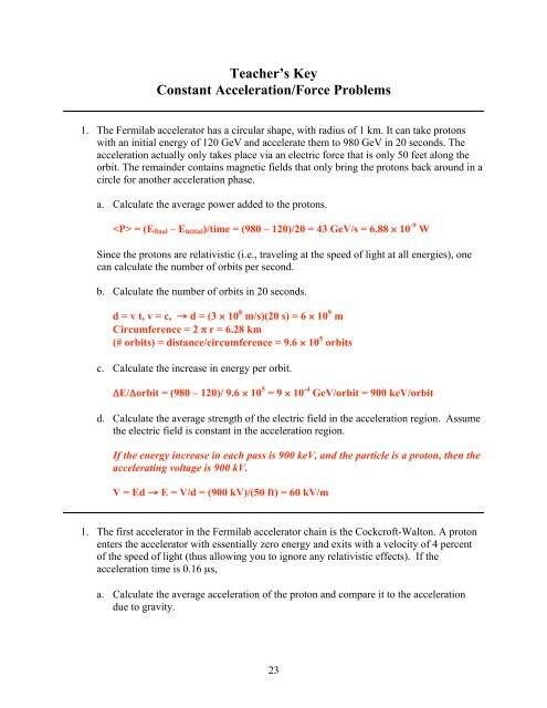 Teaching Modern Physics - QuarkNet - Fermilab