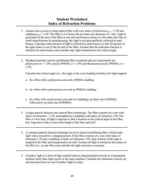 Teaching Modern Physics - QuarkNet - Fermilab